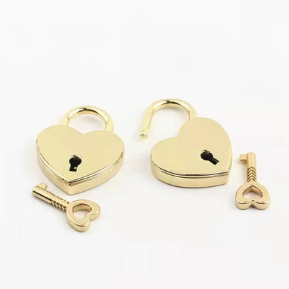 Travel Diary Book Suitcase Jewelry Box Heart Shape Padlock Key Lock Mini Padlocks Antique Style