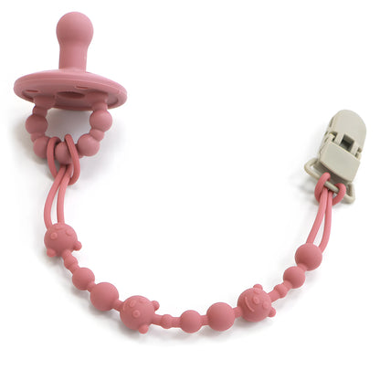 Soothing Pacifier Anti-chain Baby Stroller Teether Anti-loss Chain Baby Silicone Pacifier Clip Toy Biting Glue Lanyard