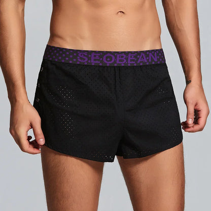 Solid color, men's mesh breathable men's shorts, boxer men's boxers 240503