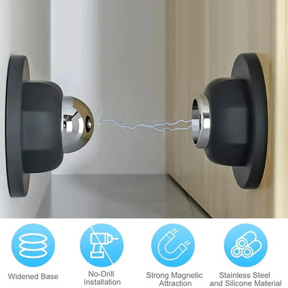 Magnetic Door Stopper Holder Free-punch Kitchen Door Stop Silicone  Anti Collision Windproof Household  Accessories Retainer