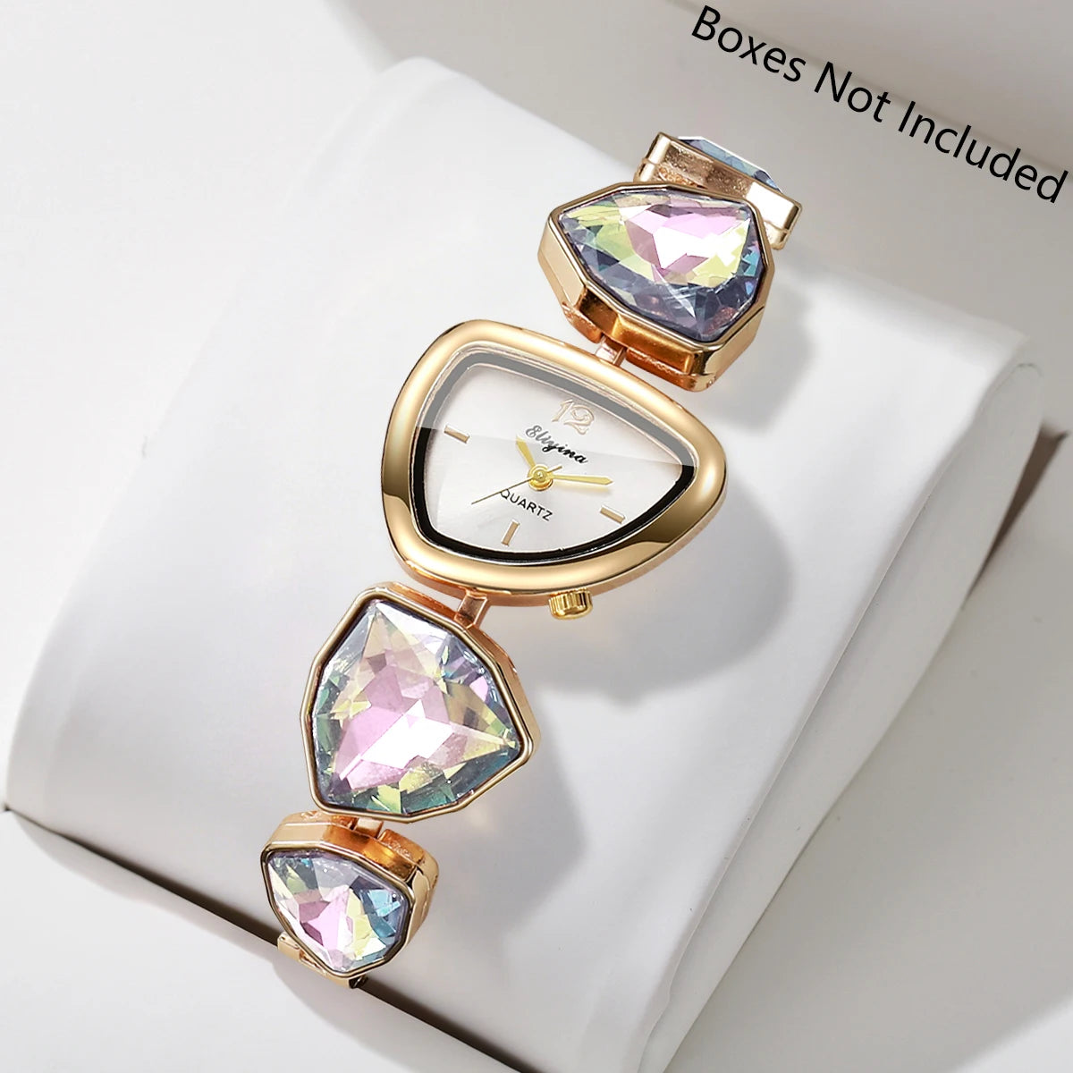 Elegant Rhinestone Bracelet Strap Women Watches Fashion Irregular Dial Ladies Quartz Wristwatch Reloj Mujer (Without Box)
