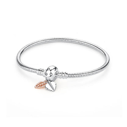 Original 925 Sterling Silver Bracelets Love Heart Moon Flower Butterfly Pave CZ Bracelets For Women DIY Jewelry Party Gift