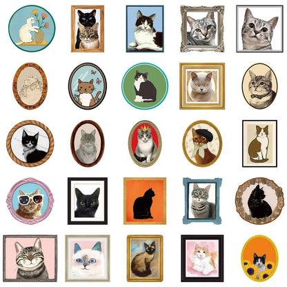 50PCS Cute Cat Decoration Fun Graffiti Stickers DIY Phone Case Notebook Scrapbook Phone Stickers