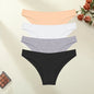 4PCS/SET Seamless Cotton Panties Women Sexy Low Waist Briefs Solid Color Breathable Female Underwear Soft  Comfortable Intimates