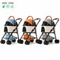 Foldable Pet Stroller Detachable Cabin Large Lower Basket Breathable Mesh Canopy For Cats Small Dogs Portable Travel Carrier