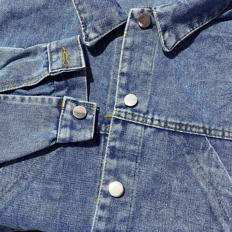Denim Jacket Women's Spring Autumn New High Street Jeans Coat Oversize Loose Basic Jackets Simple Versatile Lapel Outerwear