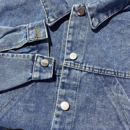 Denim Jacket Women's Spring Autumn New High Street Jeans Coat Oversize Loose Basic Jackets Simple Versatile Lapel Outerwear
