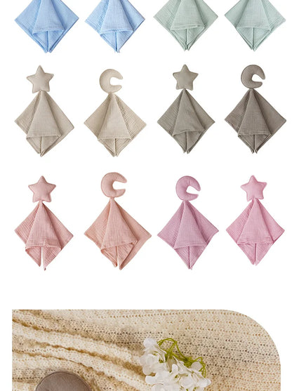 Baby Square Comforter Towel Sleep Appease Towel Star Square Blanket For Kids Cute Muslim Infant Saliva Towel