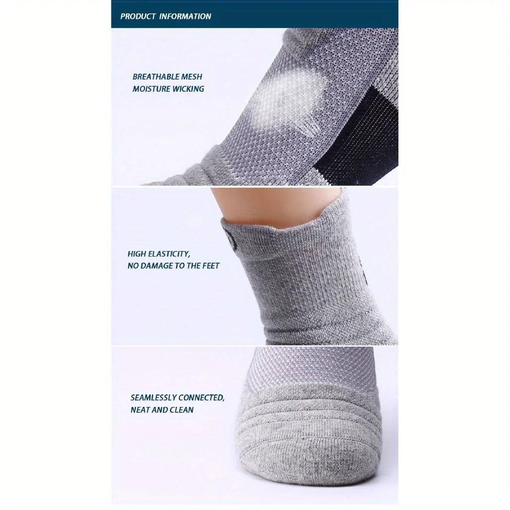 3pairs/Lot Men's Socks Compression Stockings Breathable Basketball Sports Cycling Socks Moisture Wicking High Elastic Tube Socks