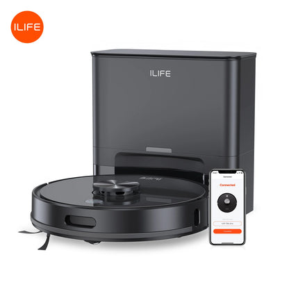 ILIFE T20s Ultra Robot Vacuum Cleaner with Self-Emptying Station, 10000Pa Suction, 4600mAh Battery, 300 Min Max Runtime