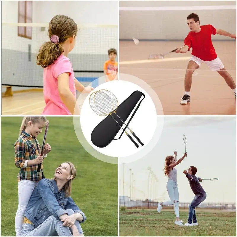 2pcs Badminton Rackets Professional with Carrying Bag Set Indoor Outdoor Sports Accessory Badminton Beginner Equipment