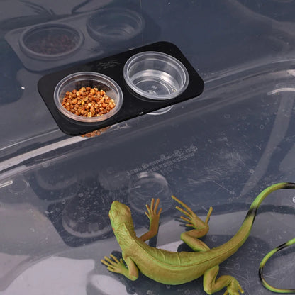 Reptiles & Amphibians Lizard Gecko Suction Cup Feed Bowls Food Container with Bowl for Reptile Food and Water Feeding