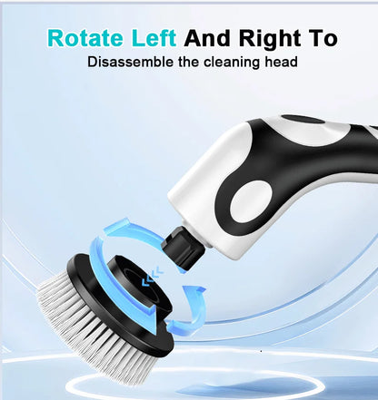 HOMEFISH Multifunctional Electric Cleaning Brush Voice Rechargeable Smart Rotary Cleaning Brush Kitchen Cleaning Brush