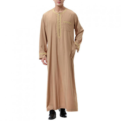 Middle East Ethnic Muslim Islamic Clothing Men Jubba Thobe African Dashik Ramadan Eid Abaya Arabic Kaftan Saudi Kimono Robe Gown
