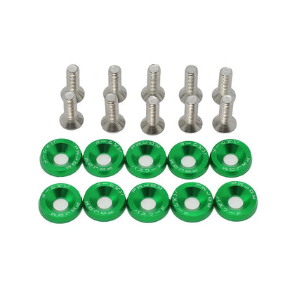 10 PCS M6 Car Modified Fasteners Fender Washer Bumper Engine Concave Screws Fender Washer License Plate Bolts Car Styling Gasket