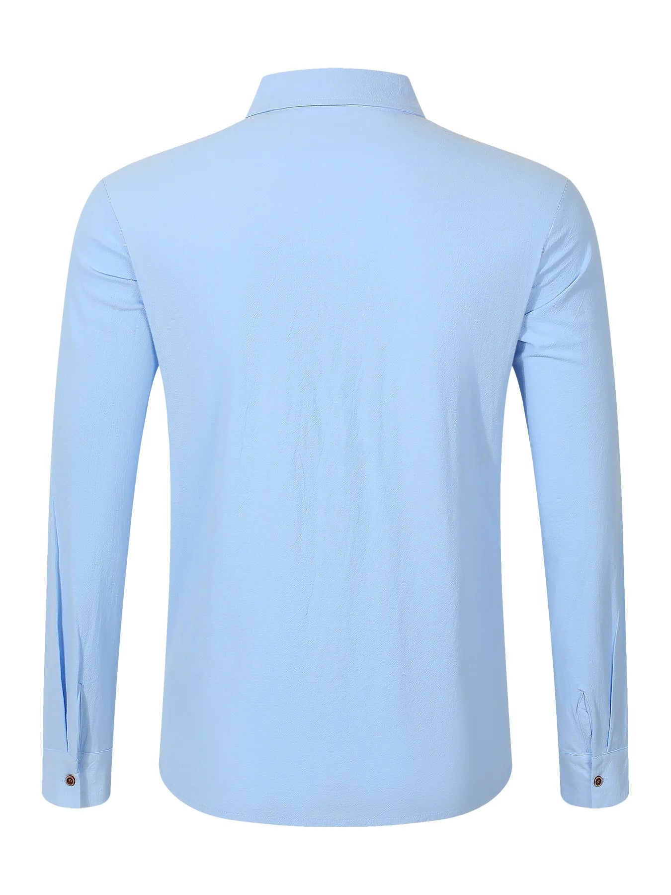 2025 Autumn New Men's Cotton and Hemp Long Sleeve Shirt Loose Casual with Pocket Collar Shirt