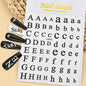 3D Glittery Gothic Letter Design Nail Art Stickers Uppercase Alphabet Letters Artistic Designs DIY Nail Art Decals Decoration #1