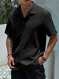 Men's casual shirts, short-sleeved men's shirts, summer clothes, pleated fabrics, light and breathable, suitable for queuing for