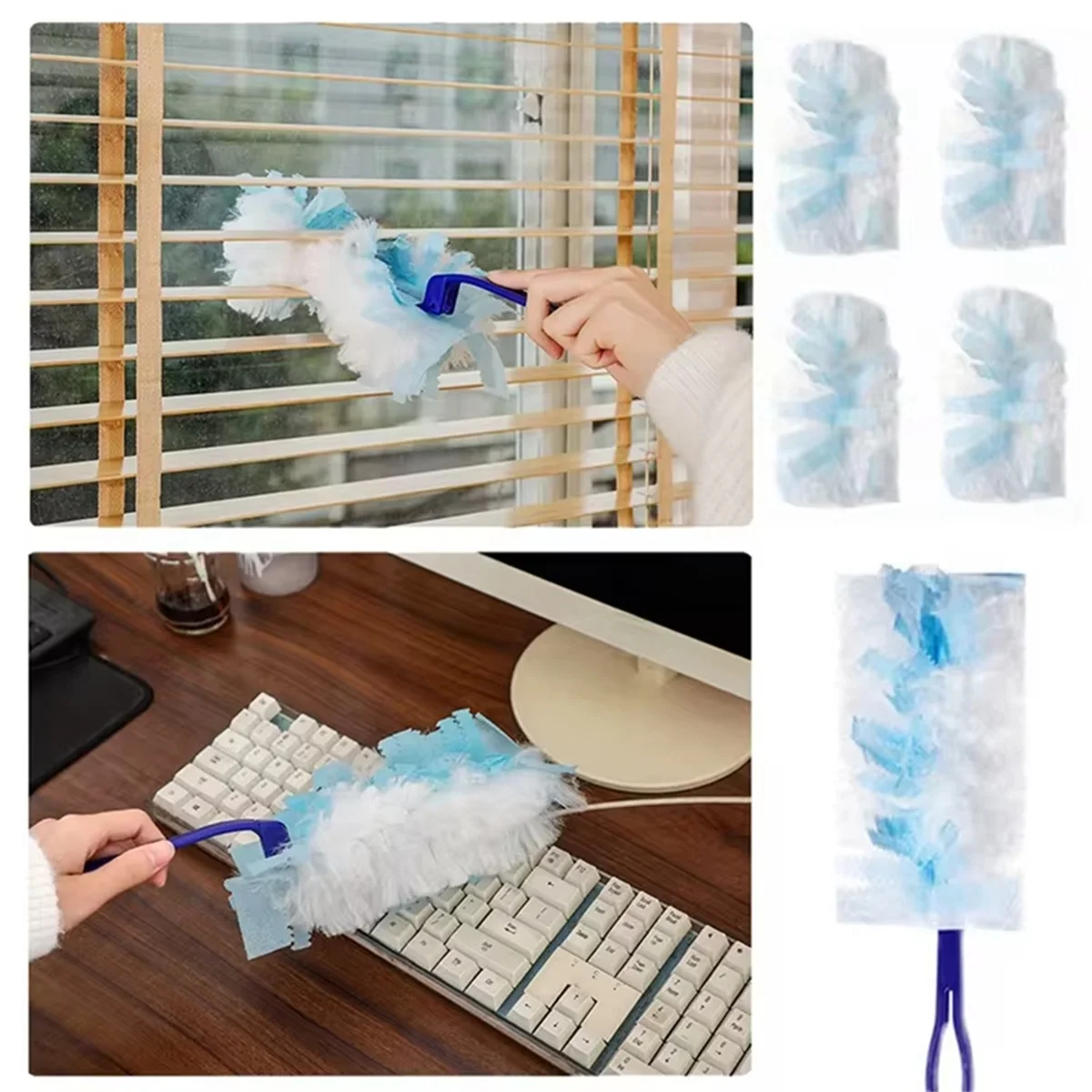 30 Pieces Duster Refills, Disposable Duster Refills Compatible for SwifferDuster HY