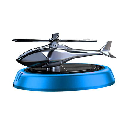 Solar Rotating Helicopter Solar Aromatherapy Car Air Freshener Alloy+ABS Wooden Aromatherapy Car Aromatherapy