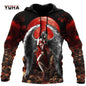 Dark  Red Skull Tattoo 3D All Over Printed Men's Hoodie & Sweatshirt Spring and  Autumn Unisex  Hoodies Casual Sportswear