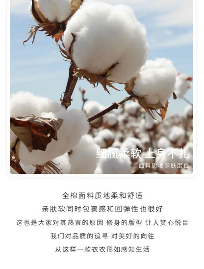 Women 100% Cotton Knit Sweater Half-high Collar Stripe Pullover Autumn Winter Thickened Bottoming Clothing Casual Knitted Tops