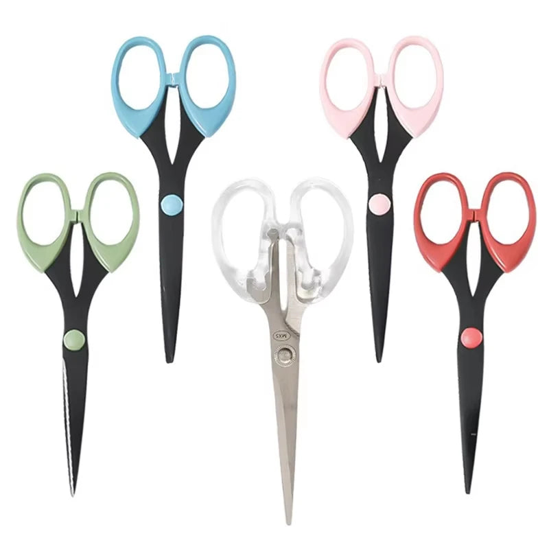 Color Scissor Stainless Steel Blade Safe Design Paper Cutting Scissors for Fine Art Diary Album Craft Office School Supplies