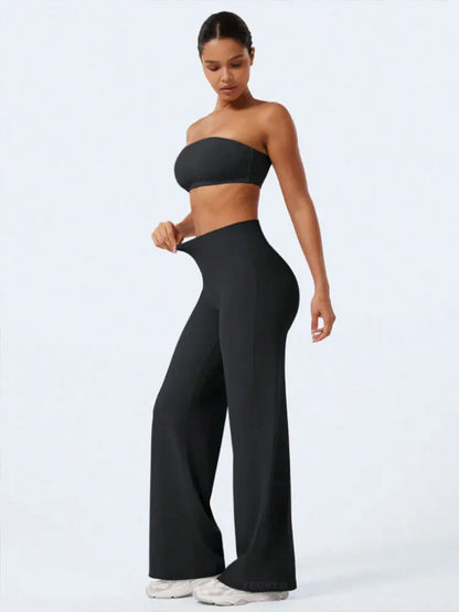 Pilates Straight Leg Yoga Pants Lightweight Soft Stretchy Wide Leg Trouser Casual Yoga And Running Sweatpants All Season Legging