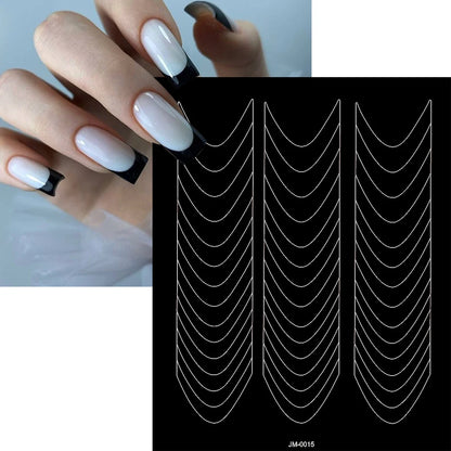 24-Design Airbrush Stencil Nail Stickers 1Pcs Butterfly/Heart/French Line Nail Decal Adhesived DIY Nail Template Airbrush Slider