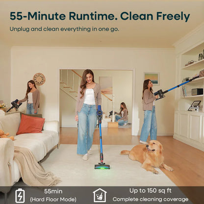 Erabros EV2 Cordless Vacuum Cleaner 450W 55Kpa High Suction Powerful Handheld Home Cleaner Capacity LED Display Floor Carpet