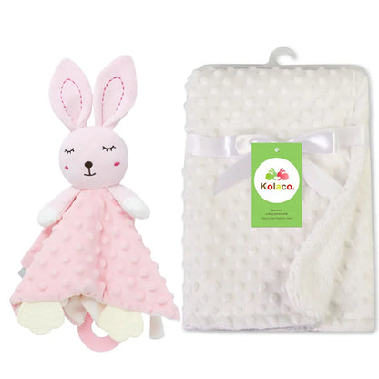 Custom Name Baby Blanket Personalized Baby Shower Gift Soft Minky Dot 2-in-1 Blanket & Lovey Set for Boys Girls