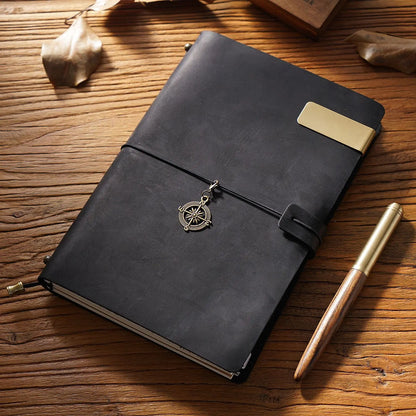 Fromthenon Leather TN Travel Notebook Handbook Diary First Layer Cowhide Diary Handbook Notes Handmade Loose-leaf Notebook