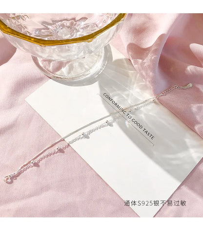 925 Sterling Silver Round Ball Lucky Bracelets Woman Double-Layer Snake Chain Hot Top Quality Jewelry Wedding Jewellery