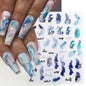 1PCS Marbled Nail Sticker 3D Abstract Lines Sticker Nail Art Supplies Nail Decals Y2K Laser Butterfly Ladies Nail Art Decoration