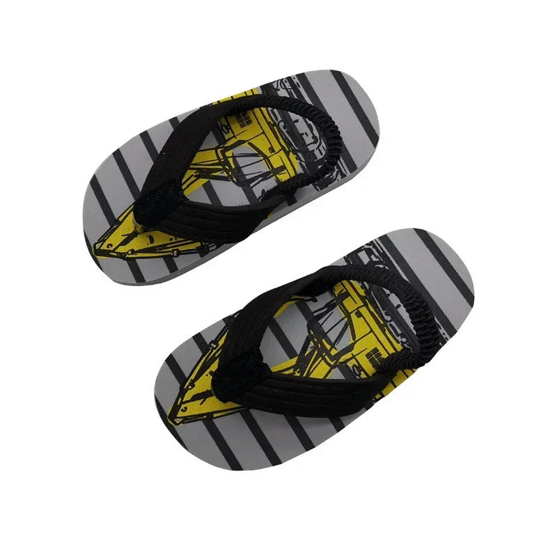 Children Flip Flops Shoes Cartoon Summer EVA Soft Sole Indoor Bathing Anti Fall Girls and Boys Sandals Beach and Pool Slippers