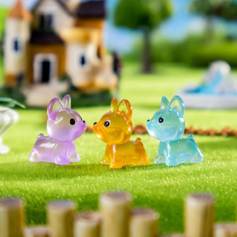 30PCS Mini Luminous Cute Puppy Accessories Toy Lovely Doggy Glow in The Night Fairy Garden Miniatures Dog Desk Decoration Gift