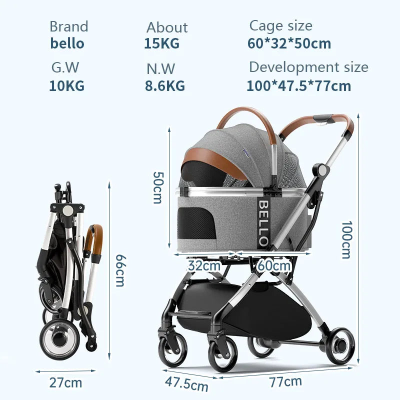 STLFBello Cat Trolley Cat Stroller Pet Stroller Cat Pet Carriers & Travel Products