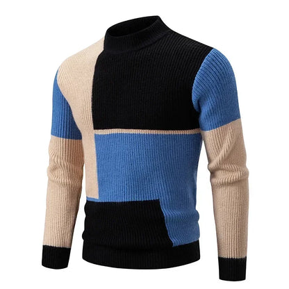 New Autumn and Winter Casual Warm Neck Sweater Knit Pullover Tops  Man Clothes