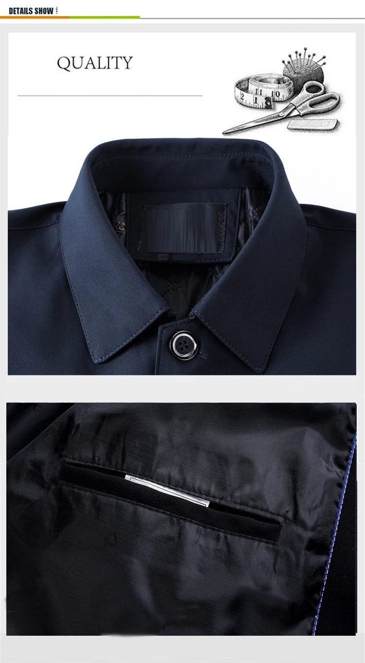 Thicken Padded Social Jackets Men's Winter Jacket Windbreak Fleece Lining Blazers for Men Business Luxury Men's Winter Coat XXXL