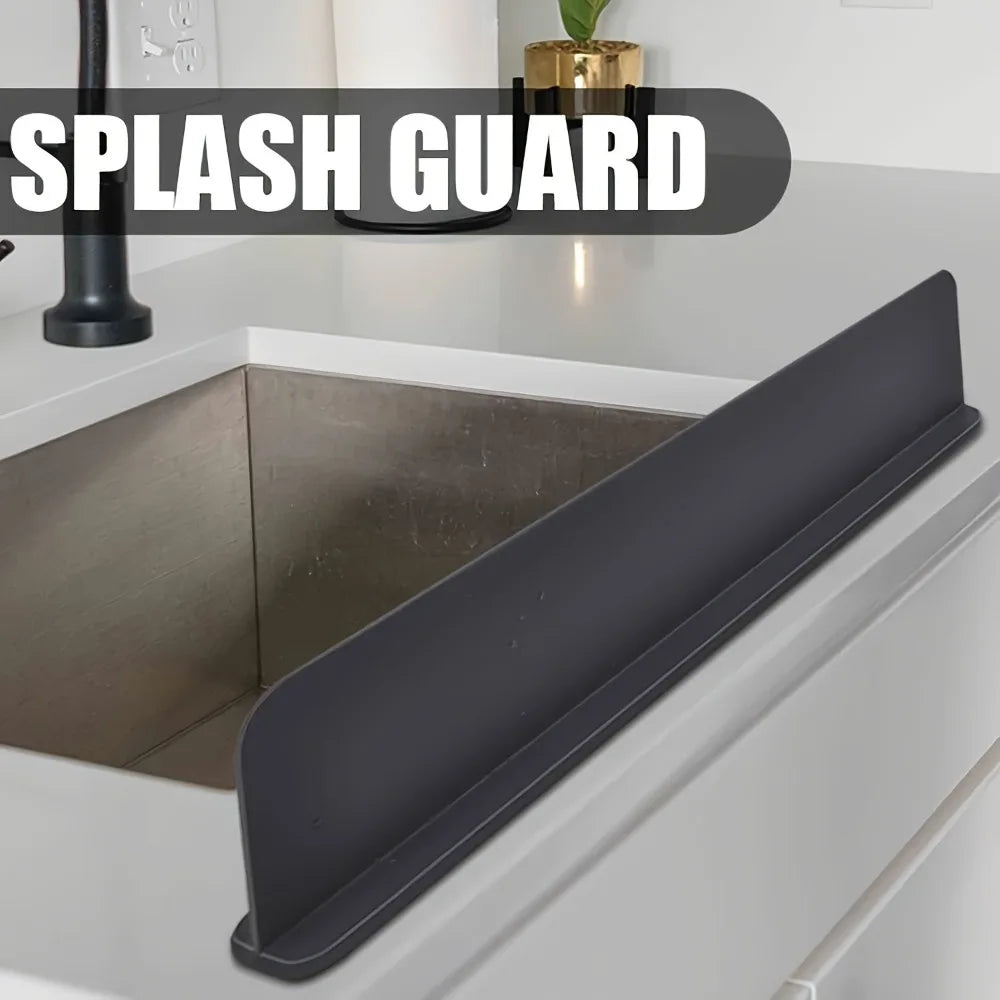 Silicone Sink Splash Guard Kitchen Sink Washbasin Water Barrier Sink Splash Cover with Suction Cup Kitchen Utensils