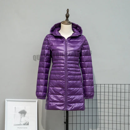 Women Spring/Autumn Ultra Lightweight Quilted Jacket 2023 New Woman Water and Wind-Resistant Big Size women Hoodies coat