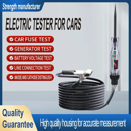 6V 12V 24V DC Car Truck Voltage Circuit Tester Digital Display Long Probe Pen Light Bulb Automobile Diagnostic Tools Auto Repair