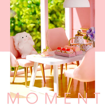 Doll House Kit 3D Wooden Mini DollHouse Assembly Building with Furniture Kit Toy For Birthday Gift 3D Puzzle Handmade Home Decor