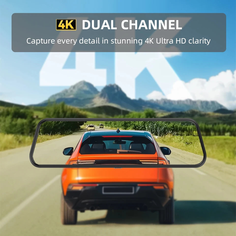 4K HD Car DVR Touch Screen Carplay & Android Auto Dash Cam Night Vision Video Recorder Driving Recorder