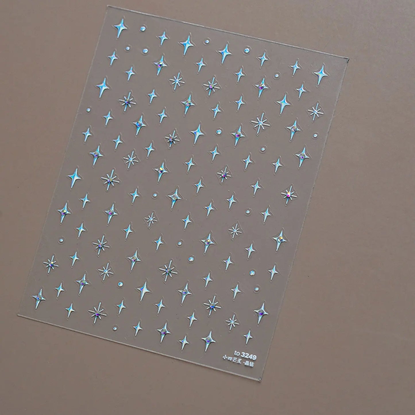Simple Laser Bronzing Gold Silver Mini Star Rhinestone INS 5D Relief Self Adhesive Nail Art Decoration Sticker 3D Manicure Decal