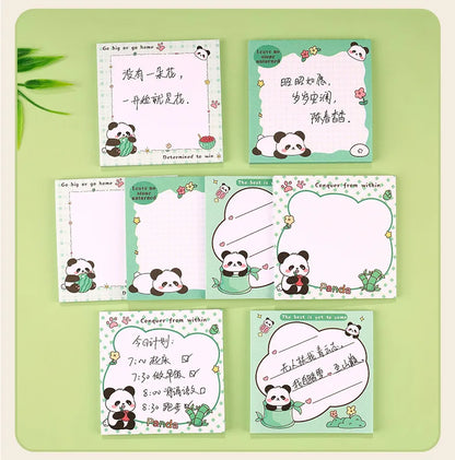 200sheets Panda Memo Pads Cute Animal Note Pads No Adhesive for Students Aesthetic Office School Supplies Bulk Notebook Labels