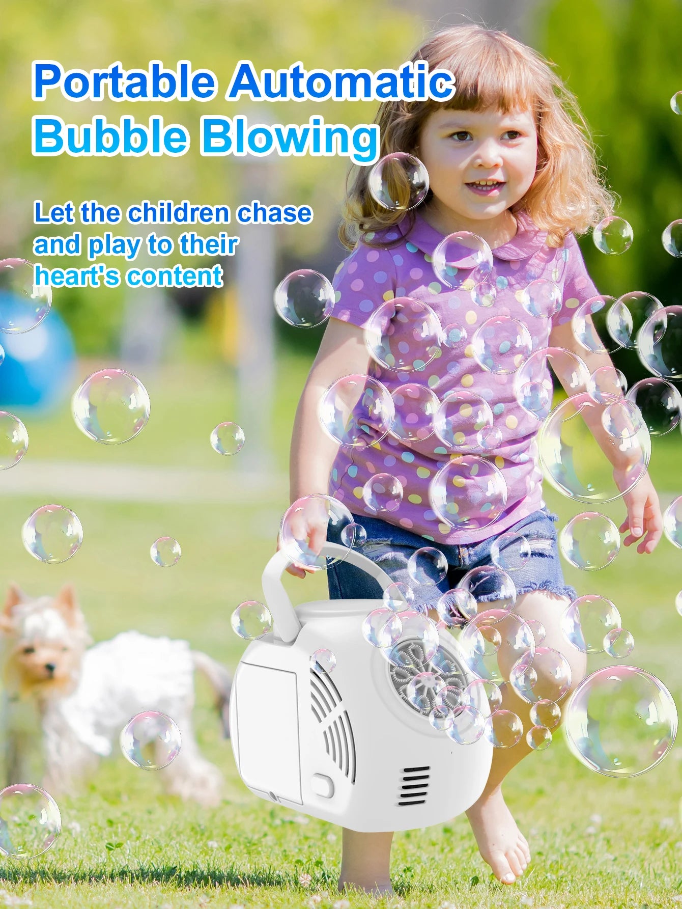 Handheld outdoor bubble machine electric with light bubble toy bubble launcher holiday  gift without battery bubble water