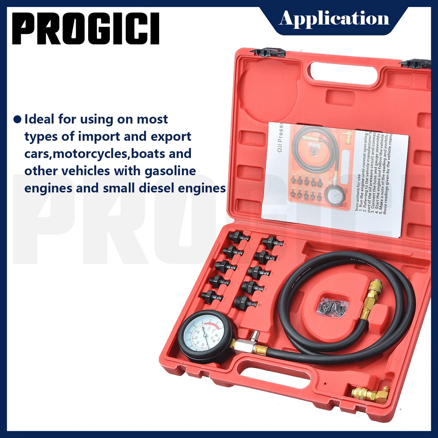 13PCS Engine Oil Pressure Test Kit Tester Car Garage Tool Low Oil Warning Devices for Engine Diagnostic Test