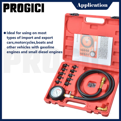 13PCS Engine Oil Pressure Test Kit Tester Car Garage Tool Low Oil Warning Devices for Engine Diagnostic Test