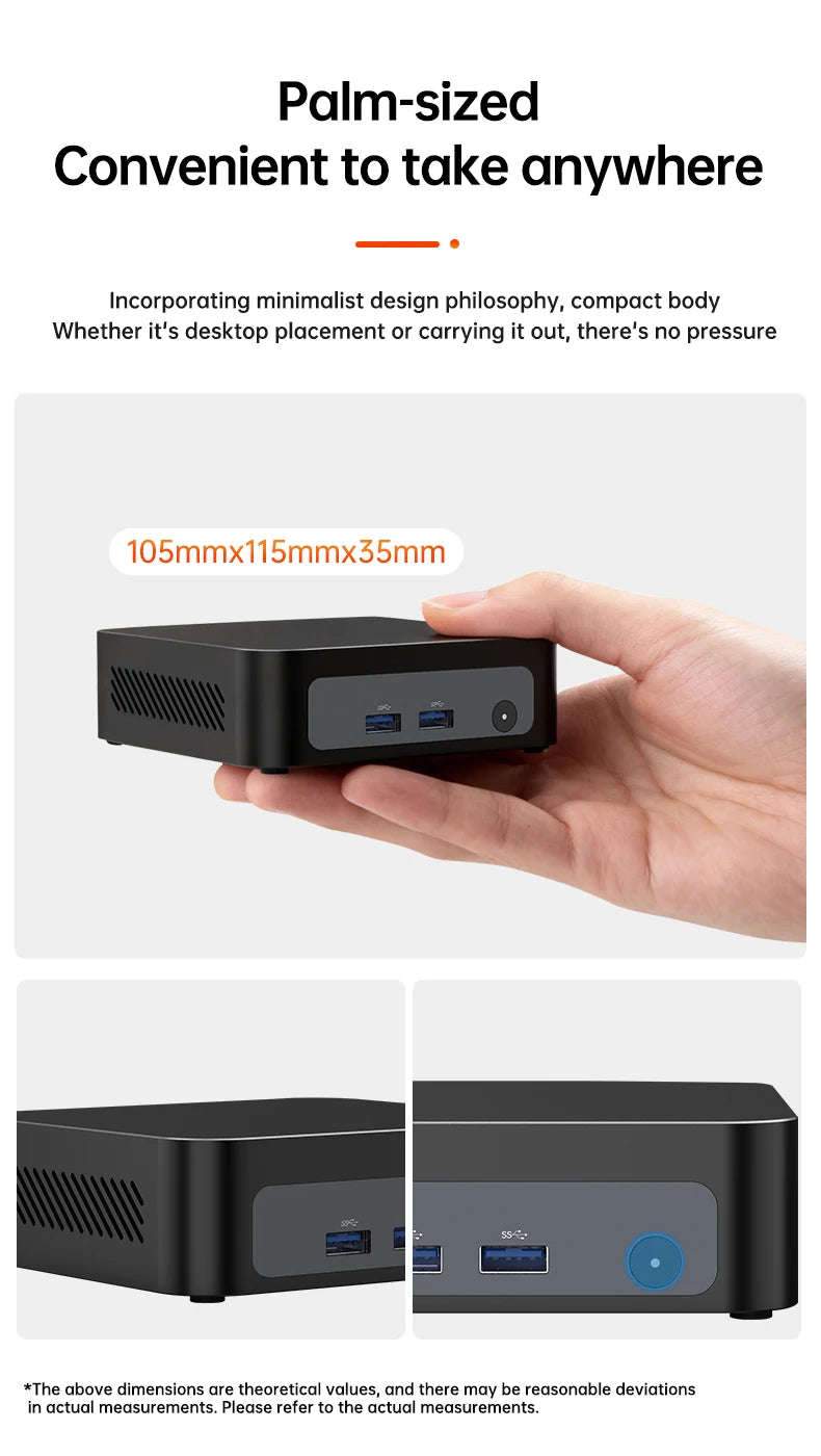 Topton Palm Gaming Mini PC AMD Ryzen 7 4700U ES 3 5300U ES 2*DDR4 2*M.2 Slots Portable Office Desktop PC Windows 11 MiniPC WiFi6